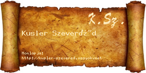Kusler Szeveréd névjegykártya